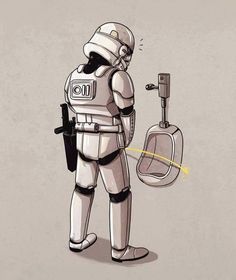 Star Wars Stormtrooper missing pee urinal bad aim