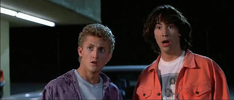 Bill & Ted Excellent Adventure Woah Keanu Reeves and Alex Winter Circle K