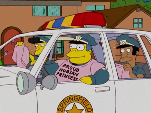 Chief Wiggum The Simpsons Wearing Proud Nubian Princess T-Shirt