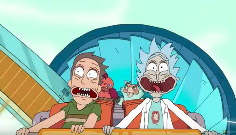 Rick and Morty Jerry Smith and Rick Sanchez on The Whirly Dirly With Monster Hunting Killing Them