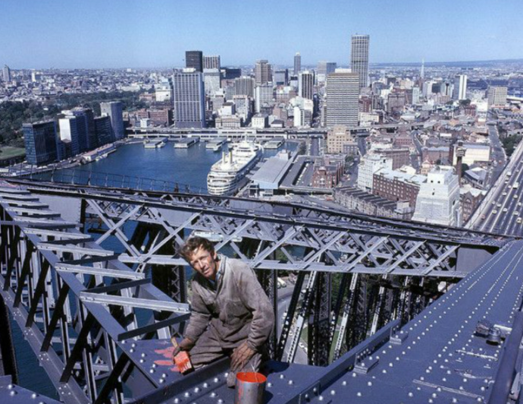 Paul Hogan As Rigger On Sydney Harbor Bridge Painting 